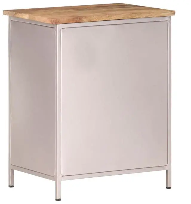 Alt view image 13 of 13 - vidaXL Cabinet End Table with Real Bicycle Chain Wheel Design Rough Mango Wood