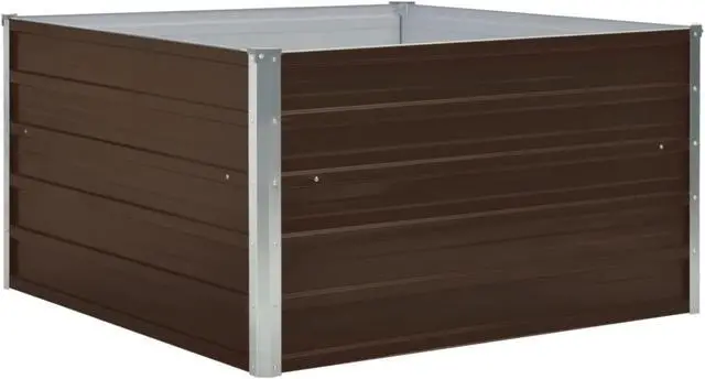 Alt view image 9 of 13 - vidaXL Raised Garden Bed Galvanized Steel Brown Planter Flower Box Outdoor