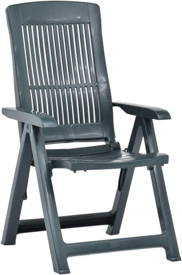 Alt view image 2 of 18 - vidaXL Outdoor Recliner Chairs 2 Pcs Reclining Chair with Armrest Plastic Green