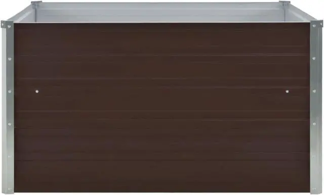 Alt view image 10 of 13 - vidaXL Raised Garden Bed Galvanized Steel Brown Planter Flower Box Outdoor