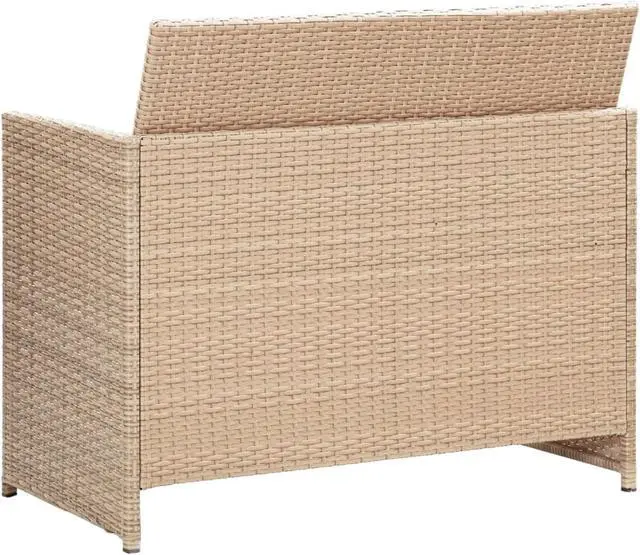 Alt view image 10 of 13 - vidaXL 2 Seater Sofa Couch with Cushions Patio Wicker Love Seat PE Rattan Beige