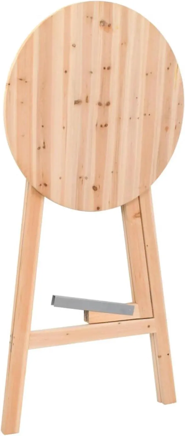 Alt view image 11 of 14 - vidaXL Solid Fir Wood Foldable Bar Table Bistro Stand Pub Breakfast Table