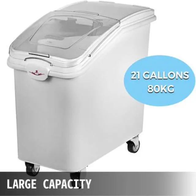 Alt view image 4 of 12 - Ingredient Bin With Casters 21 Gallon Mobile Restaurant Kitchen Flour Bins