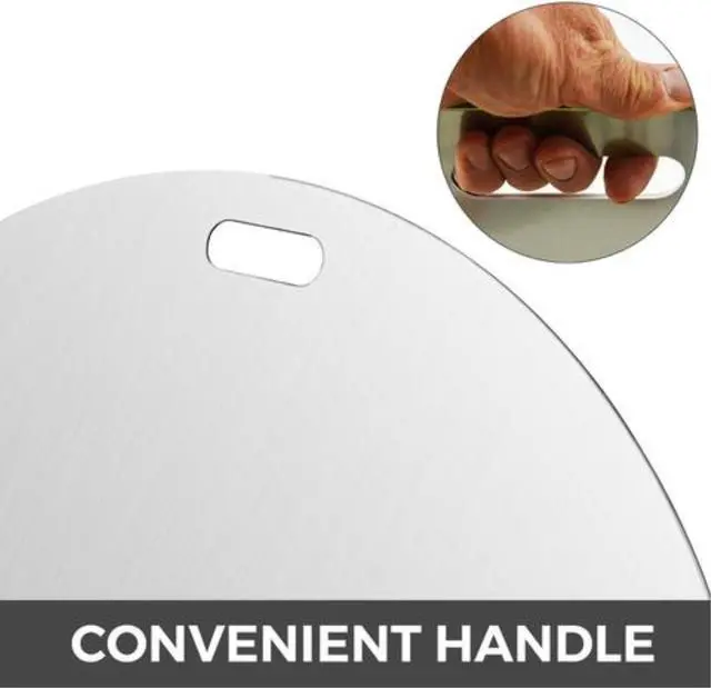 Alt view image 5 of 7 - 40" Fire Pit Cover Lid Foldable Fireplace Parts Snuffer Cover 430 Stainless