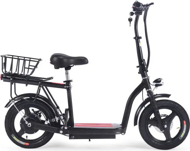 Alt view image 2 of 12 - MotoTec Cruiser 48v 350w Lithium Electric Scooter Black