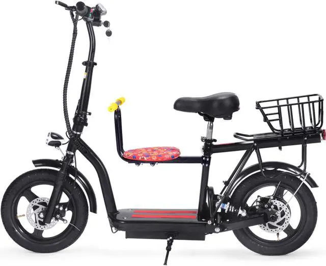 Alt view image 6 of 12 - MotoTec Cruiser 48v 350w Lithium Electric Scooter Black