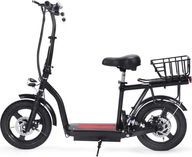 Alt view image 5 of 12 - MotoTec Cruiser 48v 350w Lithium Electric Scooter Black