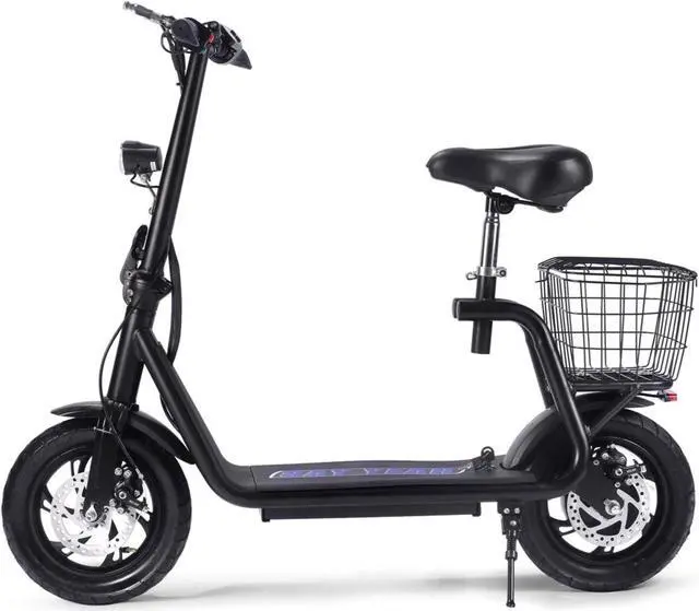 Alt view image 3 of 10 - MotoTec Metro 36v 350w Lithium Electric Scooter Black