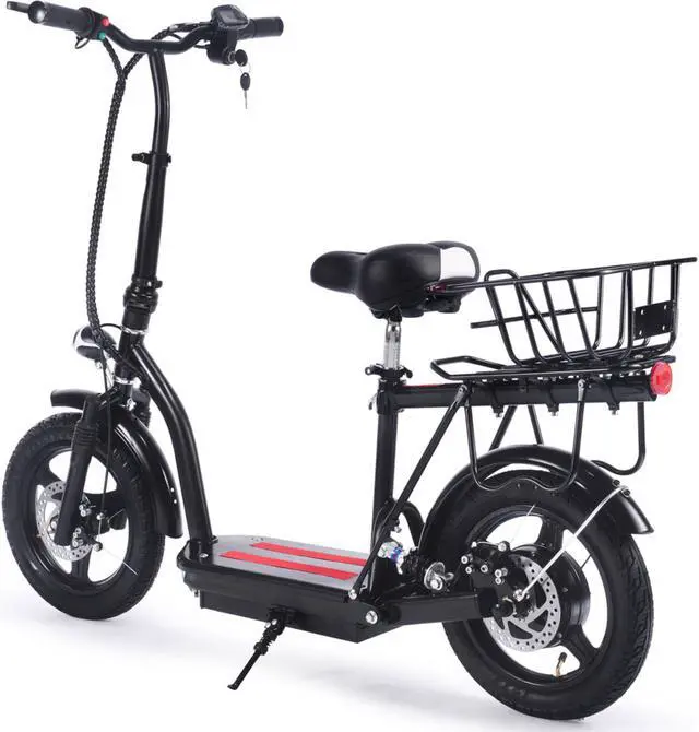 Alt view image 4 of 12 - MotoTec Cruiser 48v 350w Lithium Electric Scooter Black