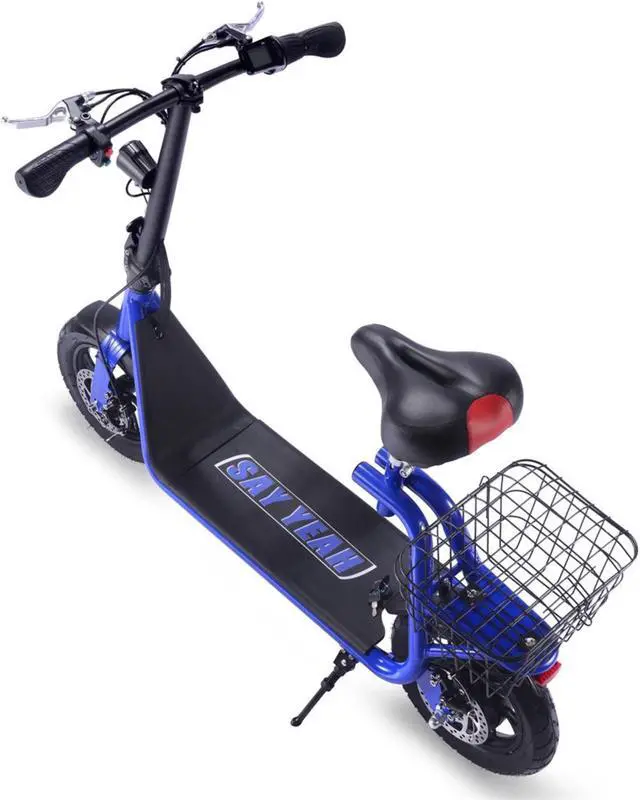 Alt view image 3 of 10 - MotoTec Metro 36v 350w Lithium Electric Scooter Blue