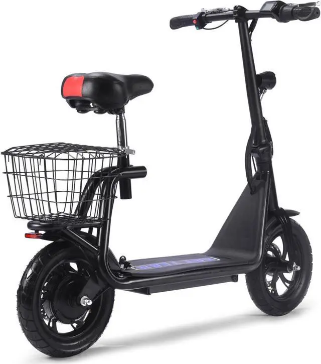 Alt view image 2 of 10 - MotoTec Metro 36v 350w Lithium Electric Scooter Black