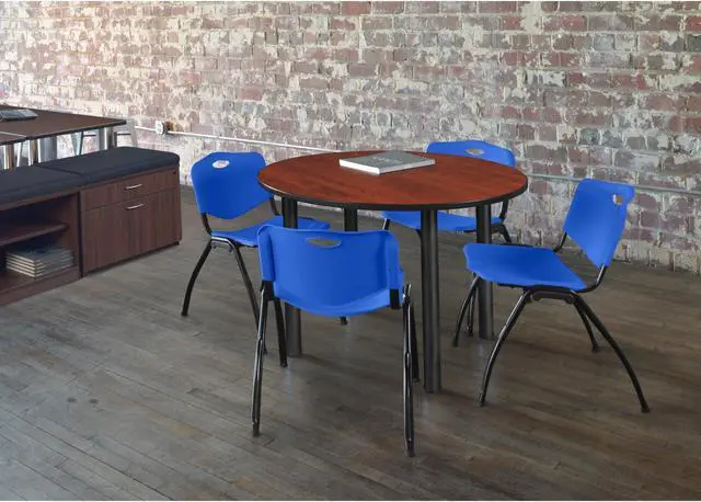 Alt view image 2 of 6 - 'M' Stack Chair (4 pack)- Blue