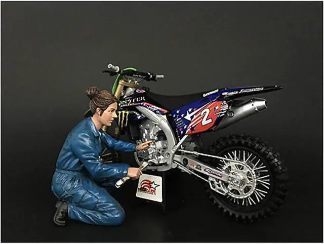 Alt view image 3 of 7 - Mechanic Chole Figurine for 1/12 Scale Motorcycle Models by American Diorama