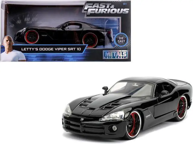 Main image of Letty's Dodge Viper SRT 10 Black "Fast & Furious" Movie 1/24 Diecast Model Car by Jada