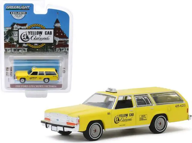 Alt view image 2 of 6 - 1988 Ford LTD Crown Victoria Wagon Taxicab "Yellow Cab of Coronado" (California) 1/64 Diecast Model Car by Greenlight