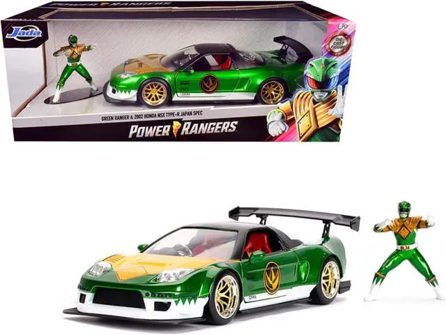 Alt view image 2 of 7 - 2002 Honda NSX Type-R Japan Spec (RHD) and Green Ranger Diecast Figurine "Power Rangers" 1/24 Diecast Model Car by Jada
