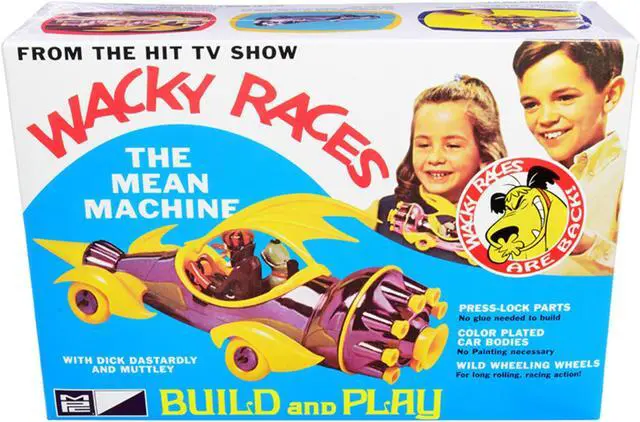 Alt view image 3 of 7 - Skill 2 Snap Model Kit The Mean Machine with Dick Dastardly and Muttley Figurines "Wacky Races" (1968) TV Series 1/25 Scale Model by MPC