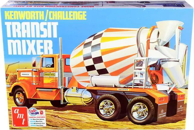 Alt view image 2 of 6 - Skill 3 Model Kit Kenworth / Challenge Transit Cement Mixer Truck 1/25 Scale Model by AMT