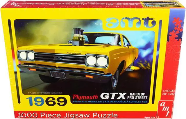 Main image of Jigsaw Puzzle 1969 Plymouth GTX Hardtop Pro Street MODEL BOX PUZZLE (1000 piece) by AMT