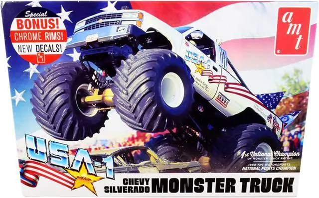 Alt view image 2 of 6 - Skill 2 Model Kit Chevrolet Silverado "USA-1" Monster Truck 1/25 Scale Model by AMT