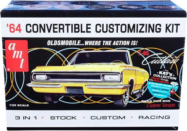 Alt view image 3 of 7 - Skill 2 Model Kit 1964 Oldsmobile Cutlass F-85 Convertible 3-in-1 Kit 1/25 Scale Model by AMT
