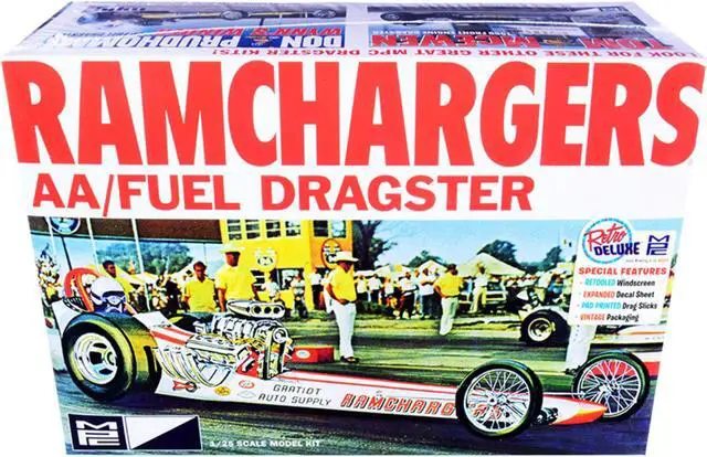 Alt view image 2 of 6 - Skill 2 Model Kit Ramchargers AA/Fuel Dragster 1/25 Scale Model by MPC