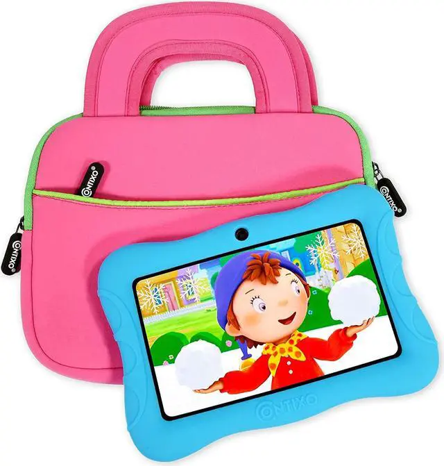 Main image of Contixo 7" Tablet Sleeve Bag Good for Contixo V8/V9 Kids Tablet, Dragon Touch Y88X Pro/Y88X/M7 Kids Tablet, iPad Mini 4 3 2 1, Galaxy Tab A 8.0, Amazon Fire 7 and 8with Accessory Pocket (Pink)