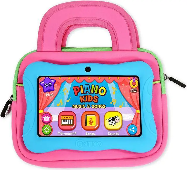 Alt view image 2 of 4 - Contixo 7" Tablet Sleeve Bag Good for Contixo V8/V9 Kids Tablet, Dragon Touch Y88X Pro/Y88X/M7 Kids Tablet, iPad Mini 4 3 2 1, Galaxy Tab A 8.0, Amazon Fire 7 and 8with Accessory Pocket (Pink)
