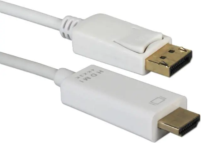 Alt view image 3 of 4 - QVS DPHD-06W 6 ft. White DisplayPort to HDMI 4K Digital A/V White Cable Male to Male