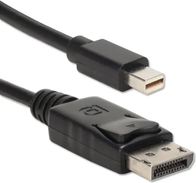 Alt view image 3 of 5 - QVS MDPDP-2MBK 2M Mini Displayport To Displayport Ultrahd 4K Black Cable