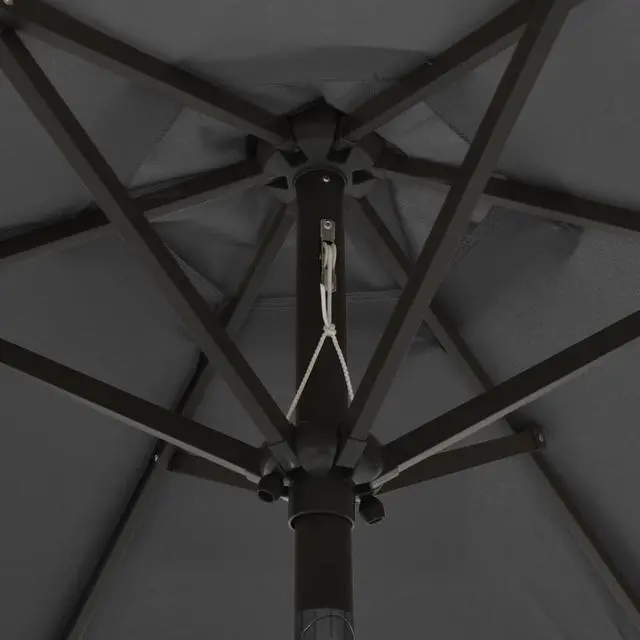 Alt view image 3 of 17 - vidaXL Parasol with LED Lights Anthracite 78.7"x83.1" Aluminum