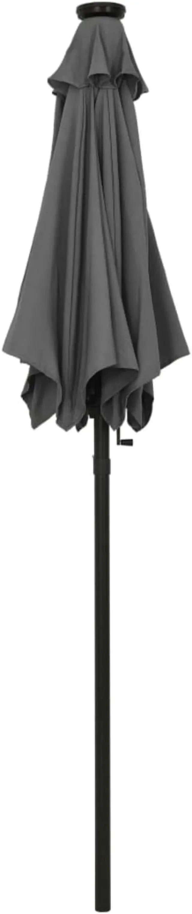 Alt view image 6 of 17 - vidaXL Parasol with LED Lights Anthracite 78.7"x83.1" Aluminum