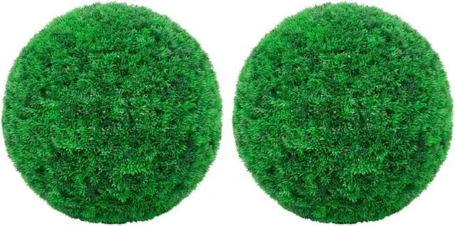 Alt view image 5 of 11 - vidaXL Fake Plant 2 Pcs Artificial Plant Boxwood Topiary Floral Decor 13.8"