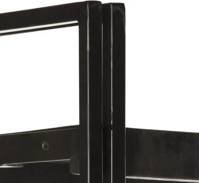Alt view image 10 of 13 - vidaXL 5-Tier Solid Acacia Wood Bookcase Black 15.7" Bookshelf Stand Cabinet