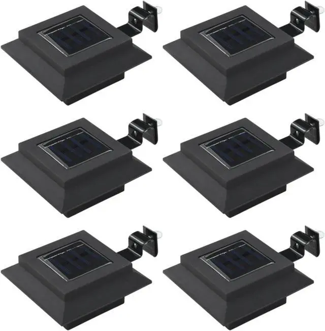 Alt view image 14 of 14 - vidaXL Solar Gutter Light Outdoor LED Fence Light 6 pcs Cold White Light Color