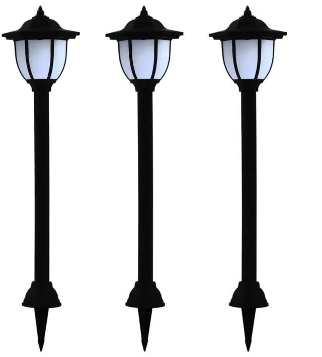 Alt view image 14 of 14 - vidaXL Outdoor Pathway Light LED Solar Walkway Light with Ground Spike 3 pcs