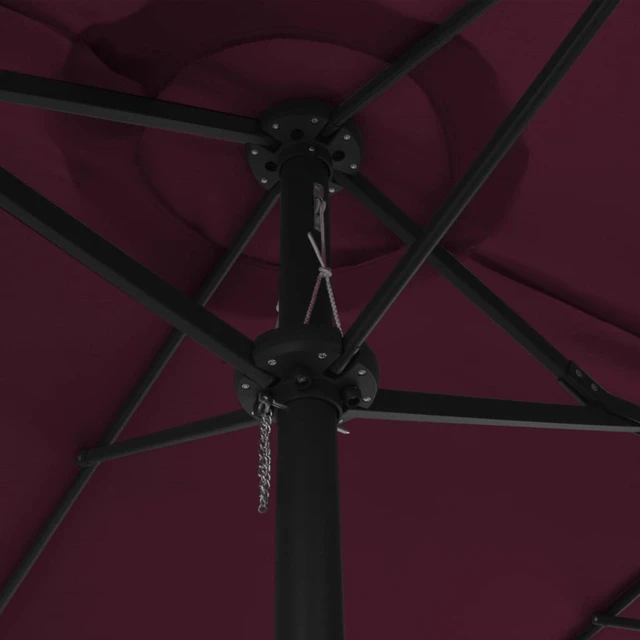 Alt view image 2 of 13 - vidaXL Outdoor Parasol with Aluminum Pole 181.1"x106.3" Bordeaux Red