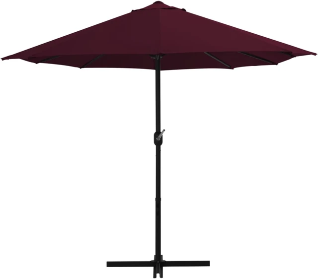 Alt view image 4 of 13 - vidaXL Outdoor Parasol with Aluminum Pole 181.1"x106.3" Bordeaux Red