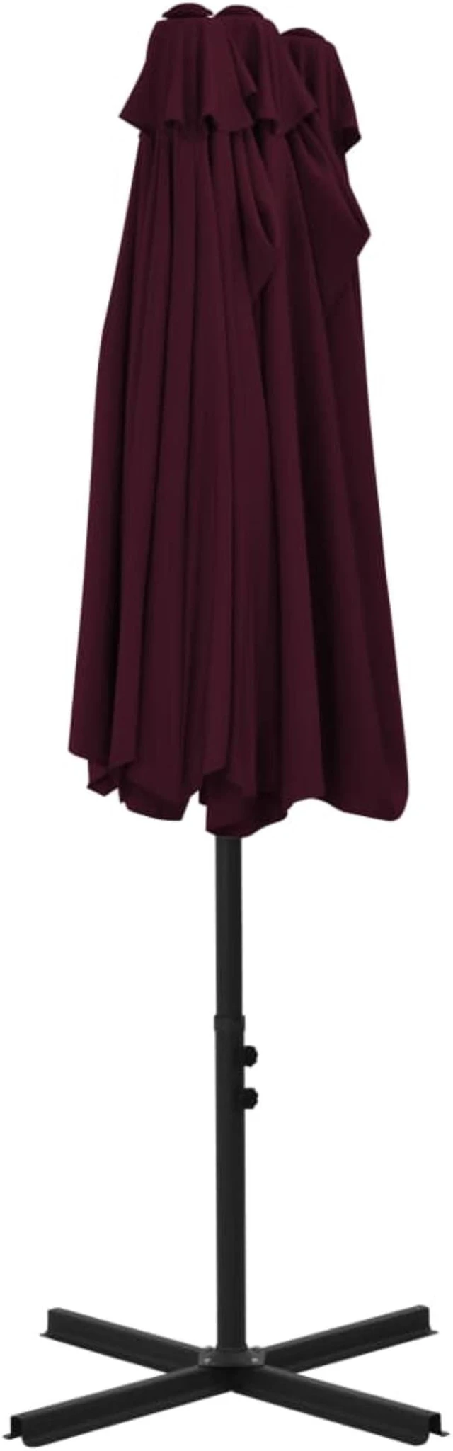 Alt view image 6 of 13 - vidaXL Outdoor Parasol with Aluminum Pole 181.1"x106.3" Bordeaux Red