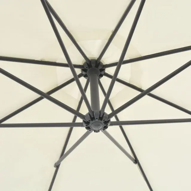 Alt view image 3 of 18 - vidaXL Cantilever Umbrella with Steel Pole 118.1" Sand