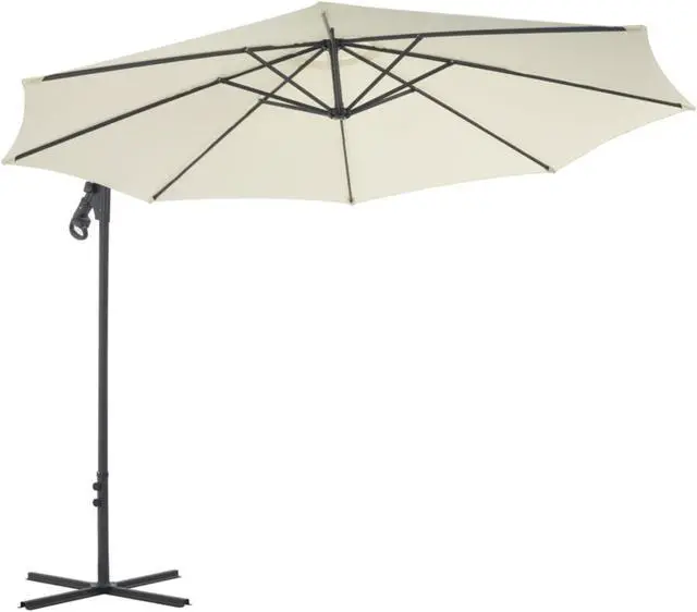 Alt view image 4 of 18 - vidaXL Cantilever Umbrella with Steel Pole 118.1" Sand