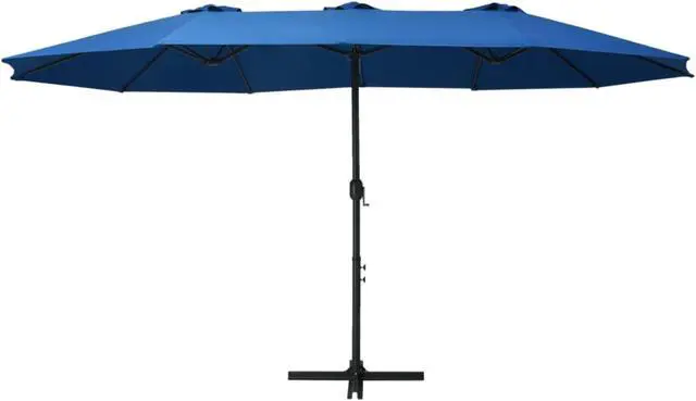 Alt view image 11 of 13 - vidaXL Garden Parasol with Steel Pole 240 cm Anthracite