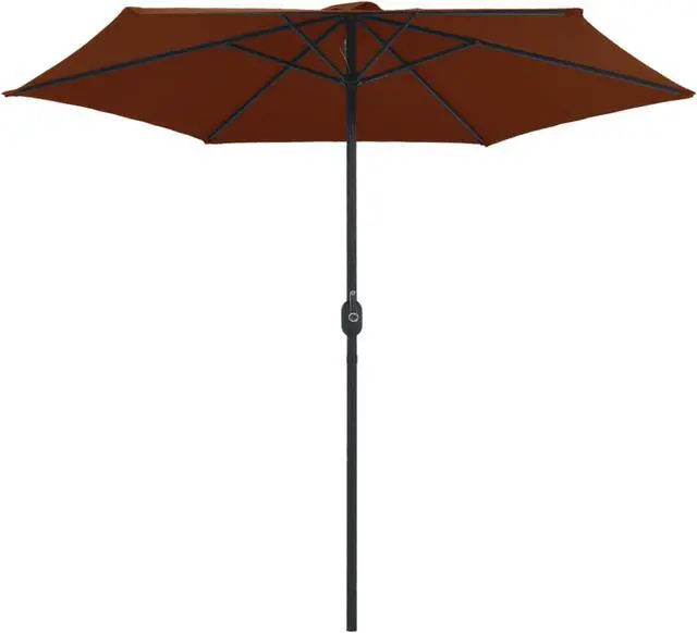 Alt view image 17 of 19 - vidaXL Garden Half Parasol with Pole 180x90 cm Terracotta
