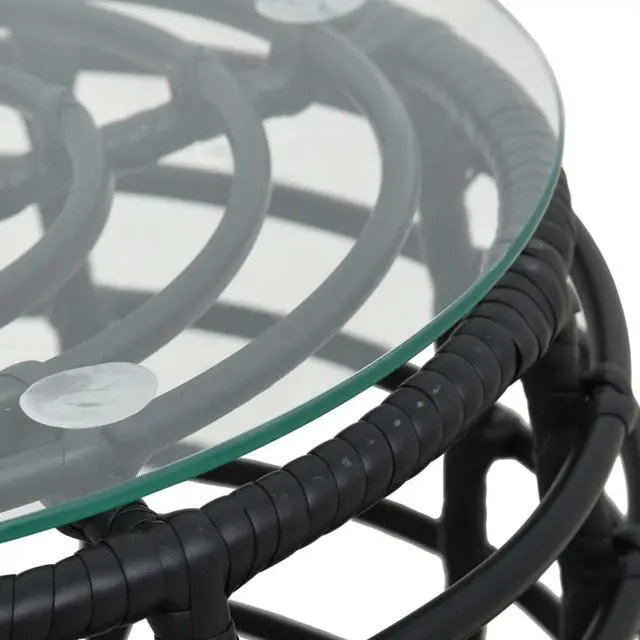 Alt view image 7 of 15 - vidaXL Bistro Set Black, Transparent