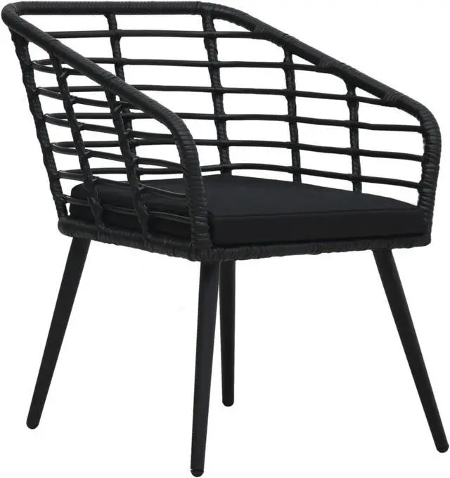 Alt view image 8 of 15 - vidaXL Bistro Set Black, Transparent