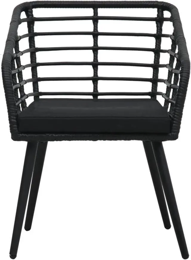 Alt view image 9 of 15 - vidaXL Bistro Set Black, Transparent
