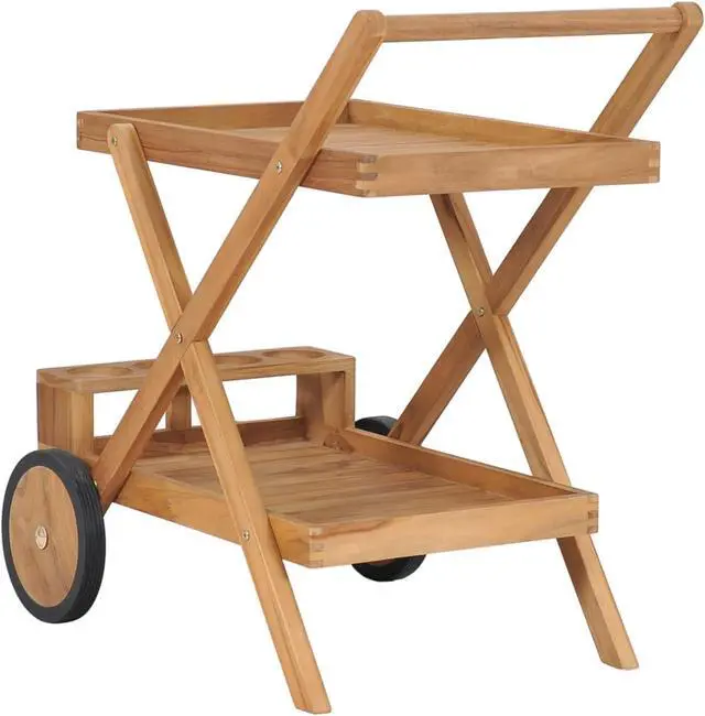Alt view image 4 of 13 - vidaXL Tea Trolley Solid Teak Wood