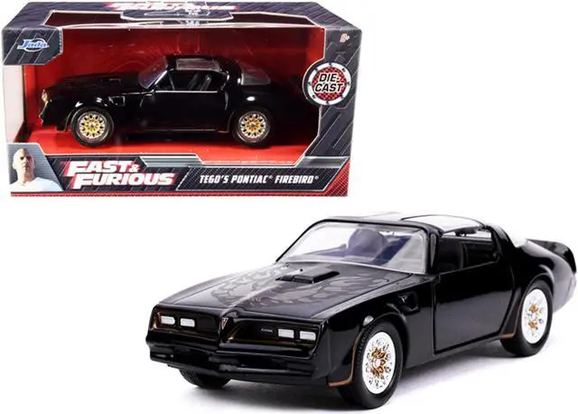 Alt view image 2 of 5 - Tego's Pontiac Firebird Black with Gold Stripes and Hood Bird "Fast & Furious" Series 1/32 Diecast Model Car by Jada