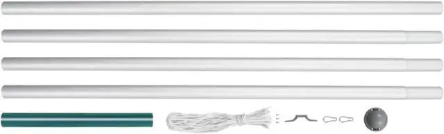 Alt view image 10 of 11 - vidaXL Flagpole House Garden Flag Pole Yard Outdoor Flagpole Kit Aluminum