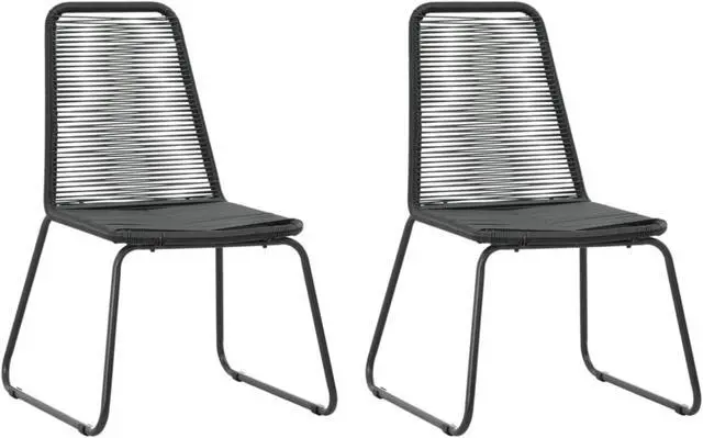 Alt view image 3 of 13 - vidaXL 3 Piece Garden Dining Set PVC Rattan Black